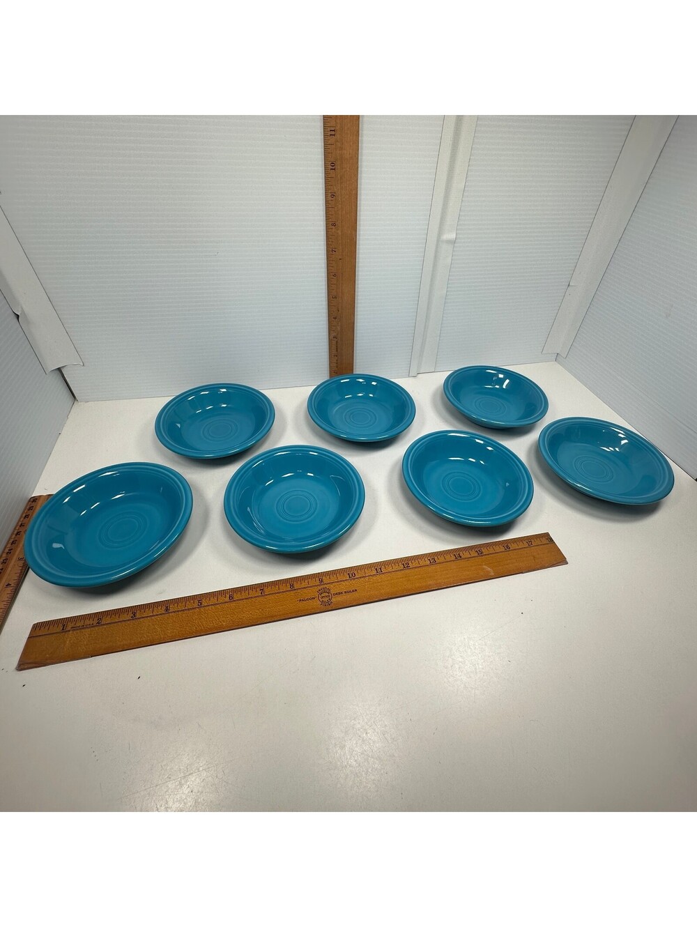 7 Fiesta Homer Laughlin Peacock Blue Fruit Bowls 5 3/8